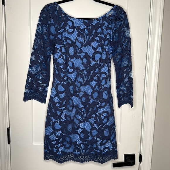 Lilly Pulitzer Aliyah 3/4 sleeve Lace Overlay‎ Dress - 4 - Picture 5 of 6